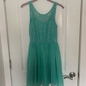 Blue Crochet Top Dress